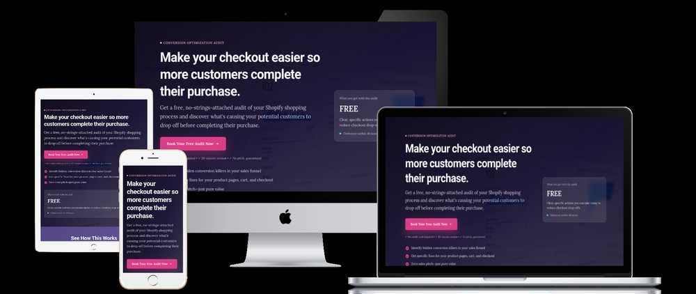 Audit lead-magnet landing page on a dark background